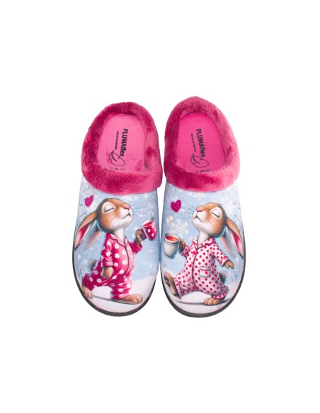 Pantufla abierta conejitos PLUMAFLEX 12213